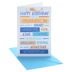 American Greetings #E16 Wonderful Birthday Card For Grandson