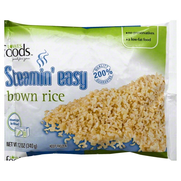 slide 1 of 1, Lowes Foods Steamin Easy Brown Rice, 12 oz