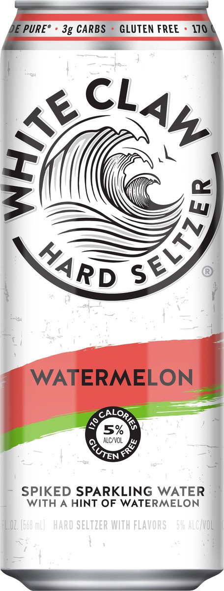 slide 5 of 7, White Claw Watermelon 19.2 fl oz Can, 19.20 fl oz