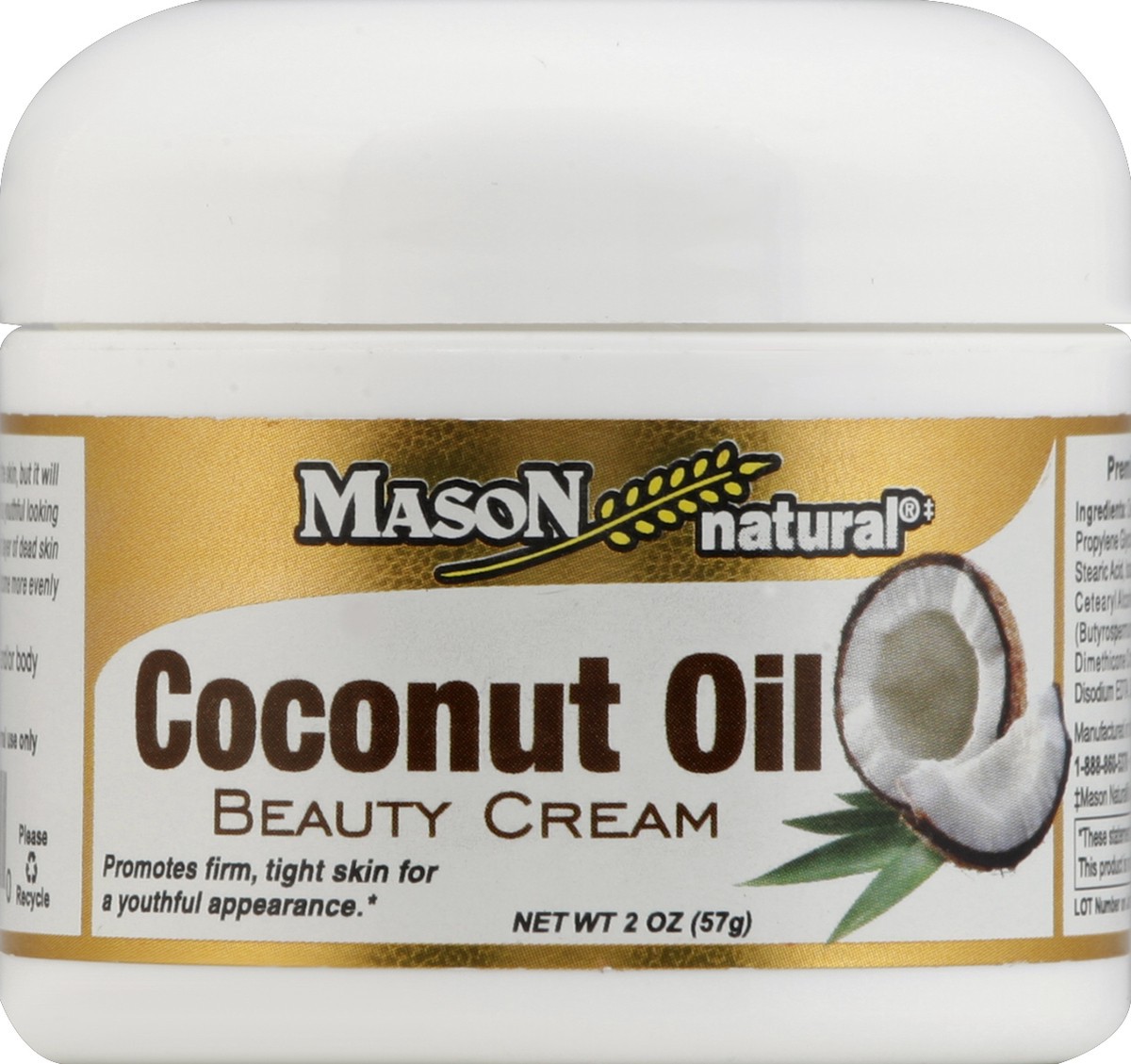 slide 2 of 3, Mason Natural Coconut Oil Beauty Cream, 2 oz