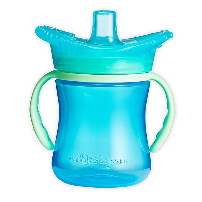 slide 1 of 7, The First Years Teething Spout Trainer Cup - Blue, 7 oz