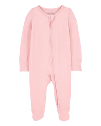 Carter's Baby Zip-Up PurelySoft Sleep & Play Pajamas - Pink Pink 9M