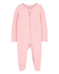 Carter's Baby Zip-Up PurelySoft Sleep & Play Pajamas - Pink Pink 9M