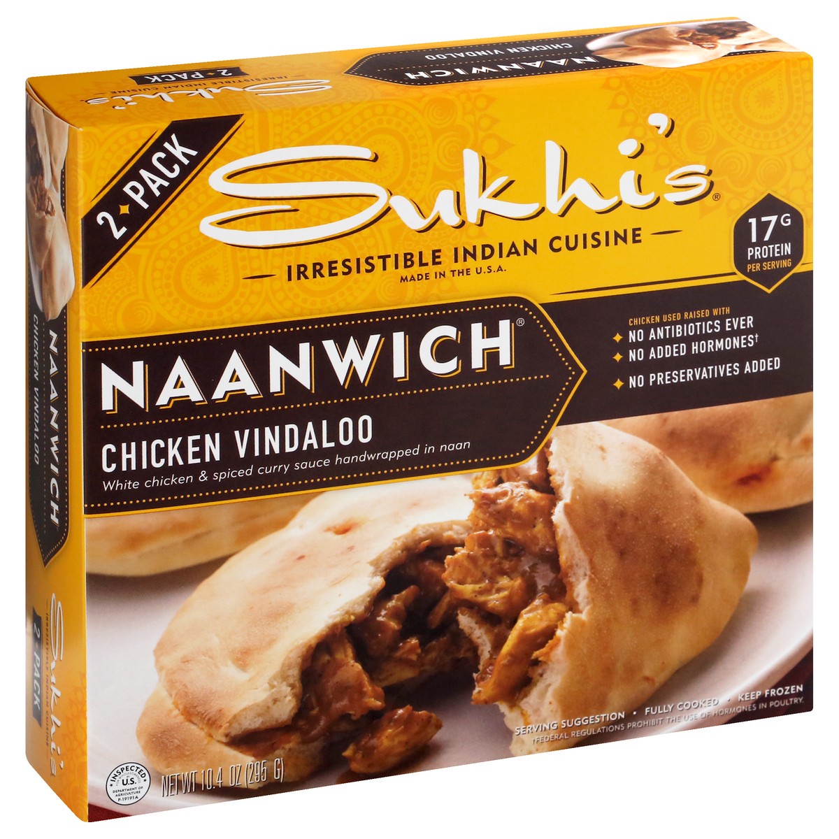 slide 4 of 10, Sukhi's Naanwich, Chicken Vindaloo, 2 Pack, 
