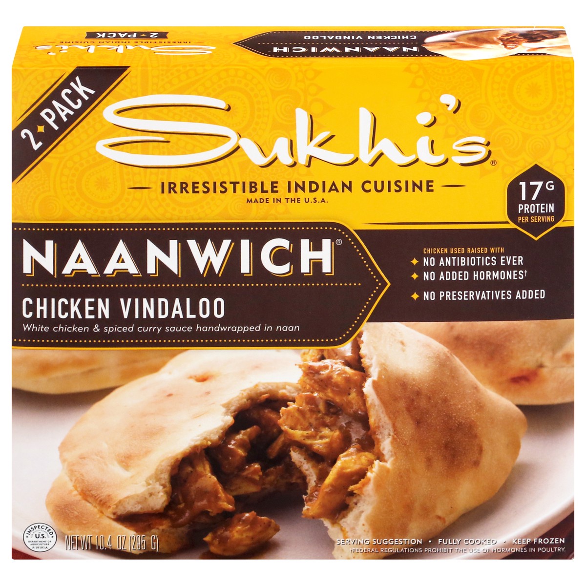 slide 1 of 10, Sukhi's Naanwich, Chicken Vindaloo, 2 Pack, 