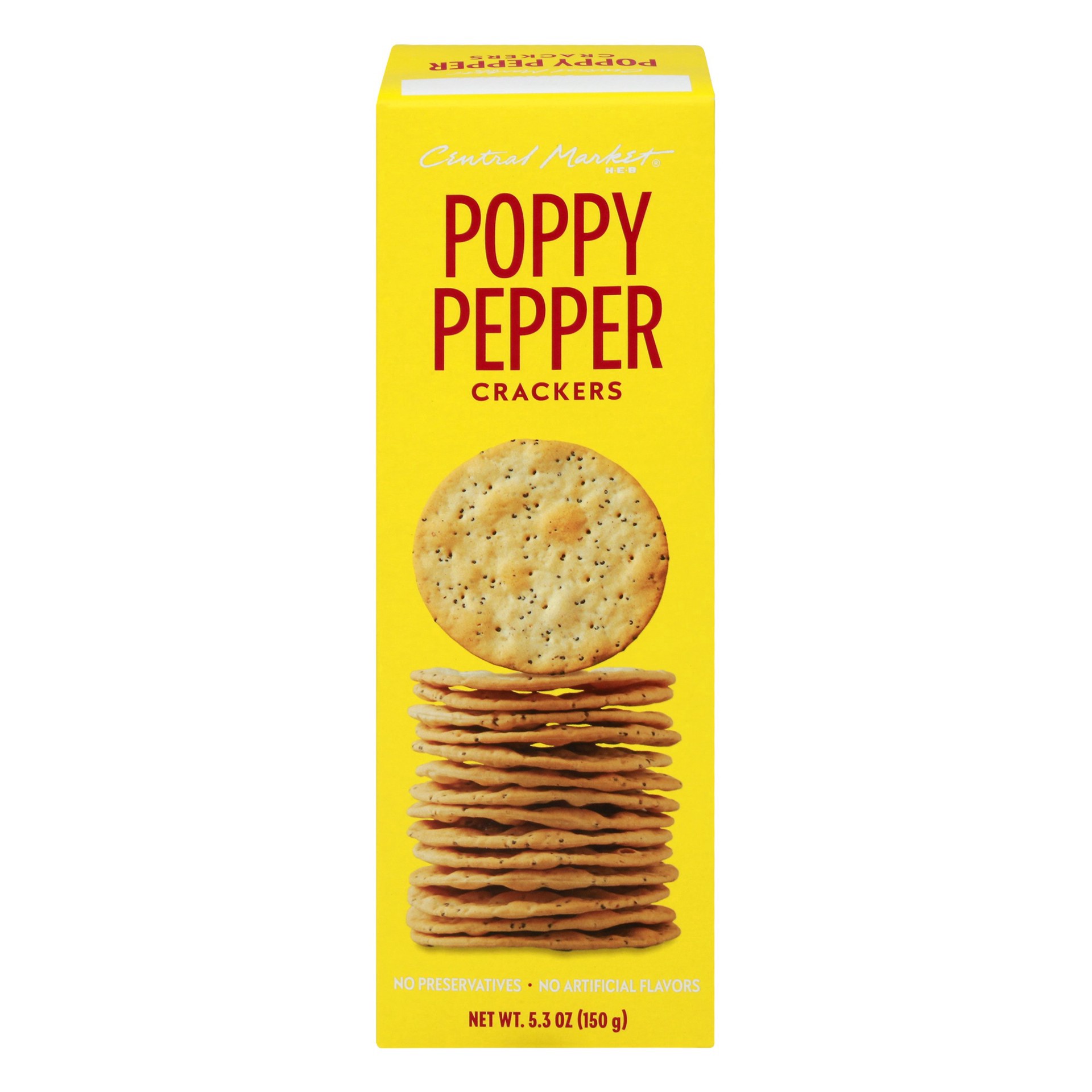 slide 1 of 1, Central Market Poppy Pepper Crackers, 5 oz