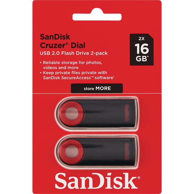 slide 1 of 1, SANDISK 16Gb Cruzer Dial 2Pk, 1 ct