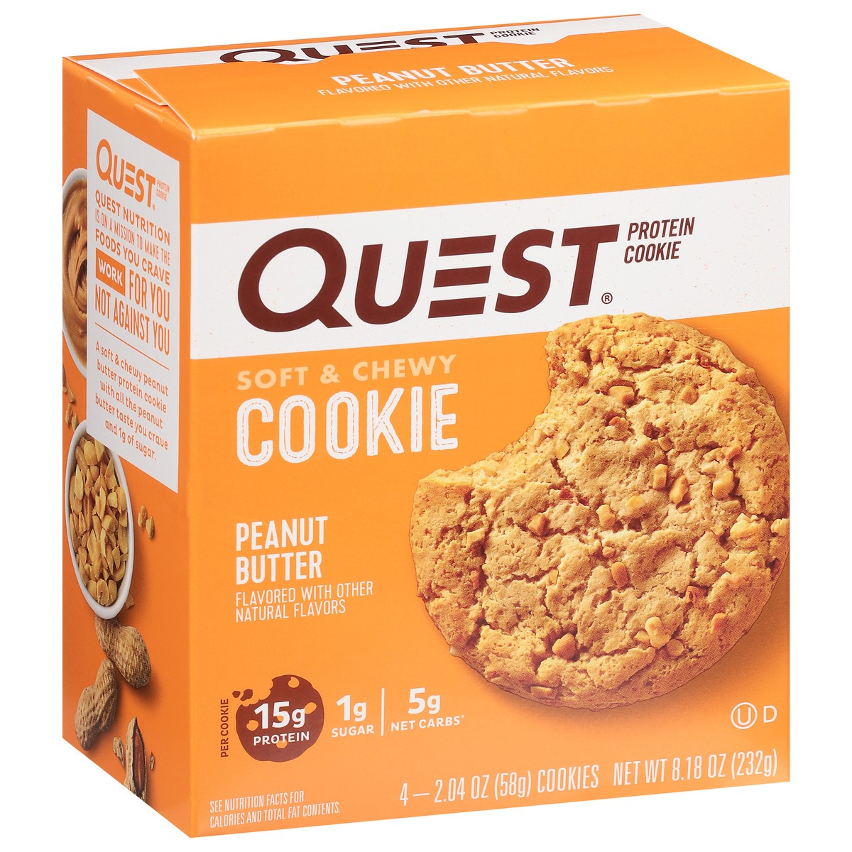 slide 2 of 9, Quest Soft & Chewy Peanut Butter Protein Cookie 4 - 2.04 oz Cookies, 4 ct