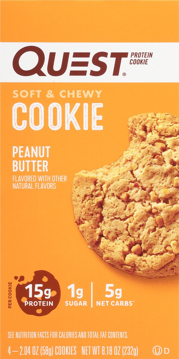 slide 9 of 9, Quest Soft & Chewy Peanut Butter Protein Cookie 4 - 2.04 oz Cookies, 4 ct