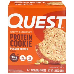 Quest Soft & Chewy Peanut Butter Protein Cookie - 4 x 2.04 oz