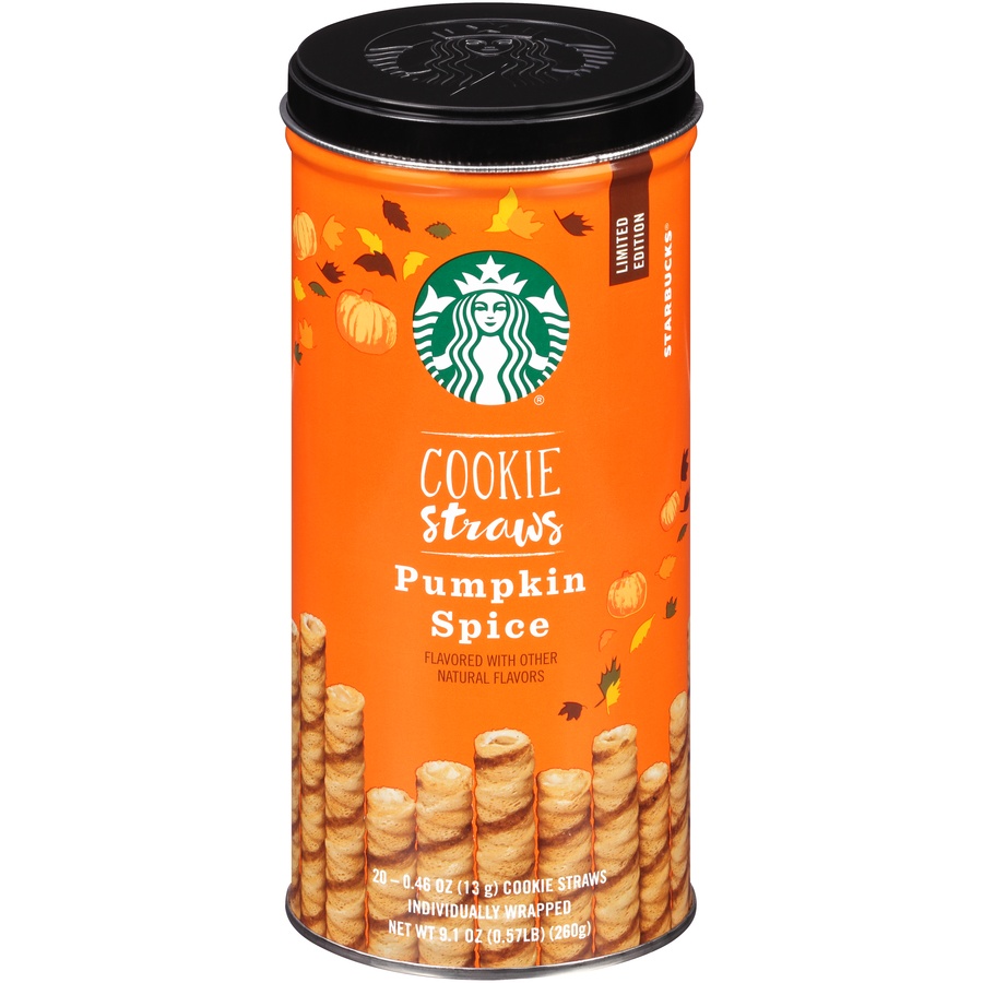 slide 1 of 1, Starbucks Pumpkin Spice Cookie Straws 20-0.46 Oz. Wrappers, 9.1 oz