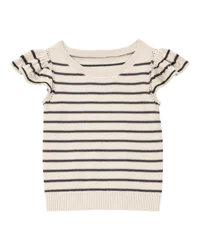 Oshkosh Toddler Flutter Sleeves Sweater Top Cream 5T