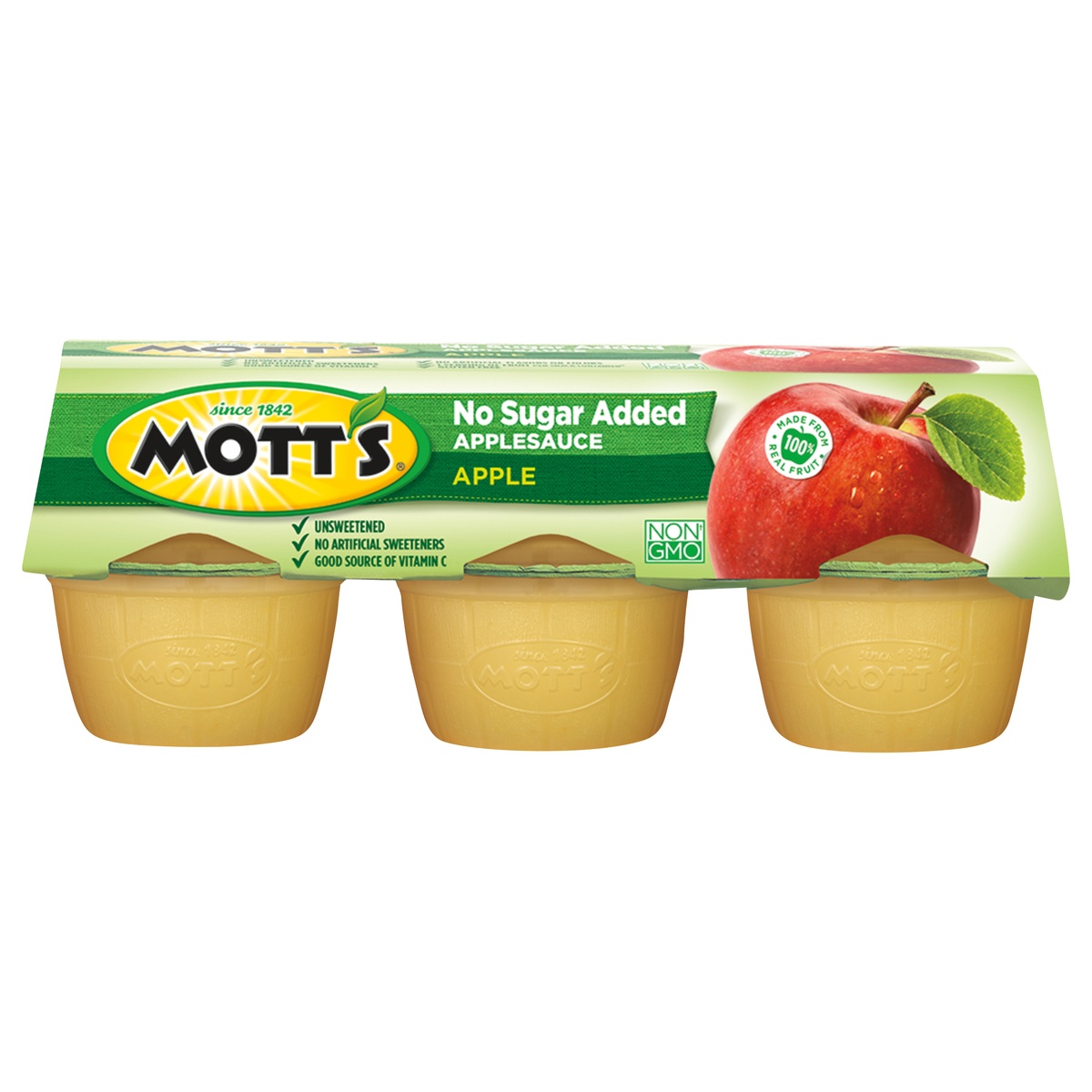 slide 1 of 1, Mott's Applesauce No Sugar Added Apple, 6 ct; 4 oz