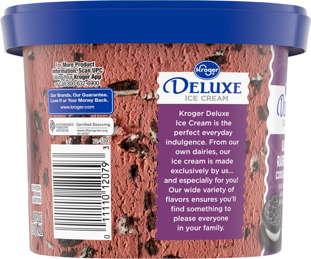 slide 3 of 6, Kroger Black Raspberry Cookies & Cream Ice Cream, 48 fl oz