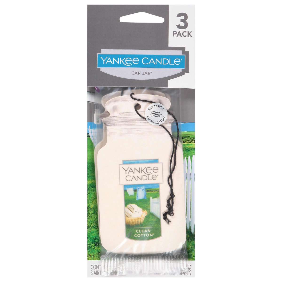slide 1 of 1, Yankee Candle Car Jar Clean Cotton, 3 ct