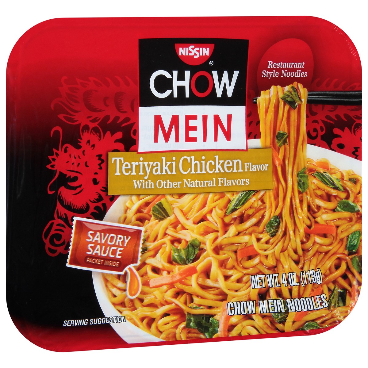 slide 9 of 9, Nissin Teriyaki Chicken Flavor Chow Mein Noodles 4 oz, 4 oz