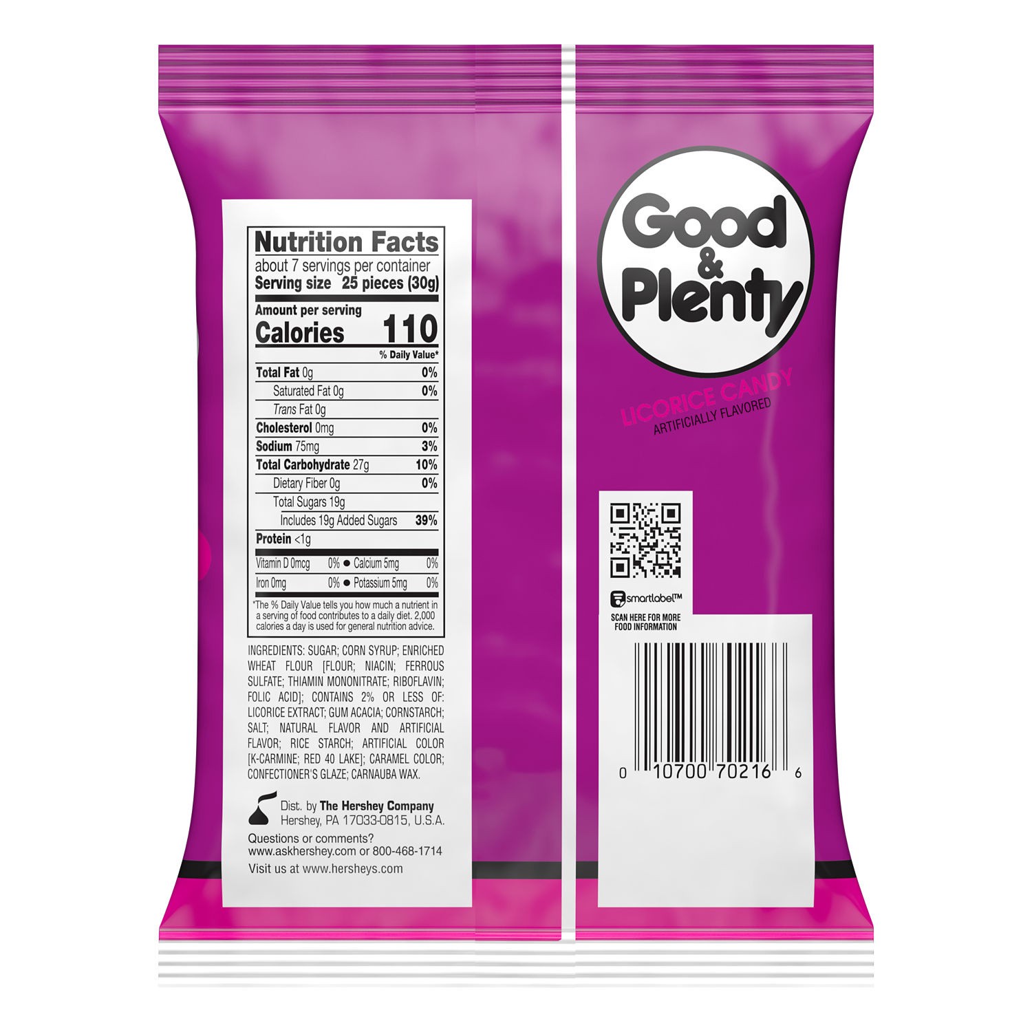 slide 7 of 7, GOOD & PLENTY Licorice Fat Free, Candy Bag, 7 oz, 7 oz