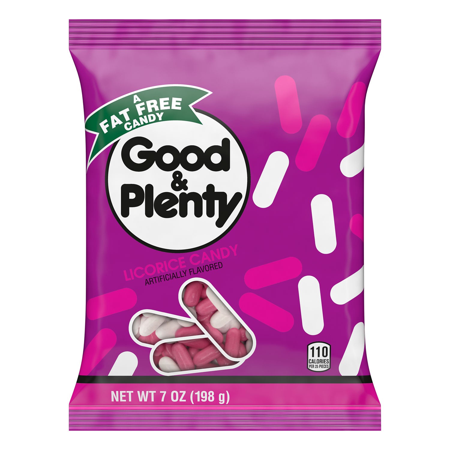 slide 1 of 7, GOOD & PLENTY Licorice Fat Free, Candy Bag, 7 oz, 7 oz