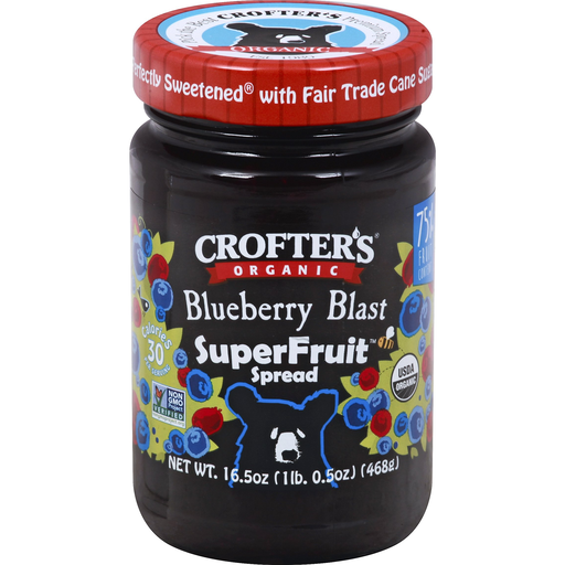 slide 1 of 1, Crofter's Organic Superfruit Spread, Blueberry Blast, 16.5 oz