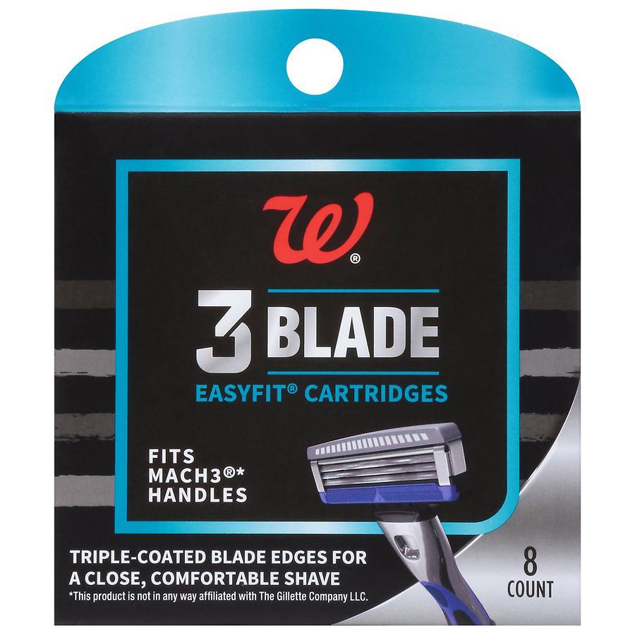 slide 1 of 1, Walgreens Men's 3-Blade Cartridge, 8 ct