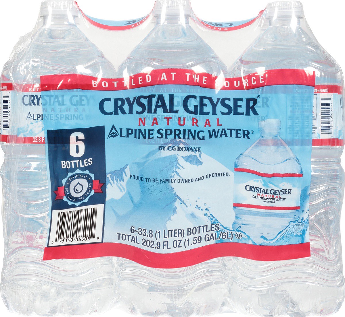 slide 7 of 9, Crystal Geyser Spring Water Natural Alpine - 6 ct; 1 liter, 6 ct; 1 liter