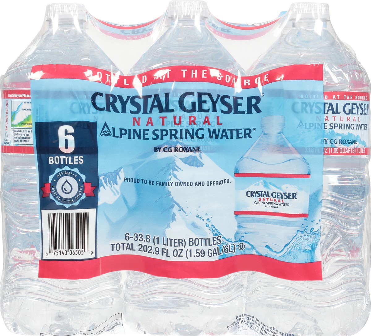 slide 5 of 9, Crystal Geyser Spring Water Natural Alpine - 6 ct; 1 liter, 6 ct; 1 liter