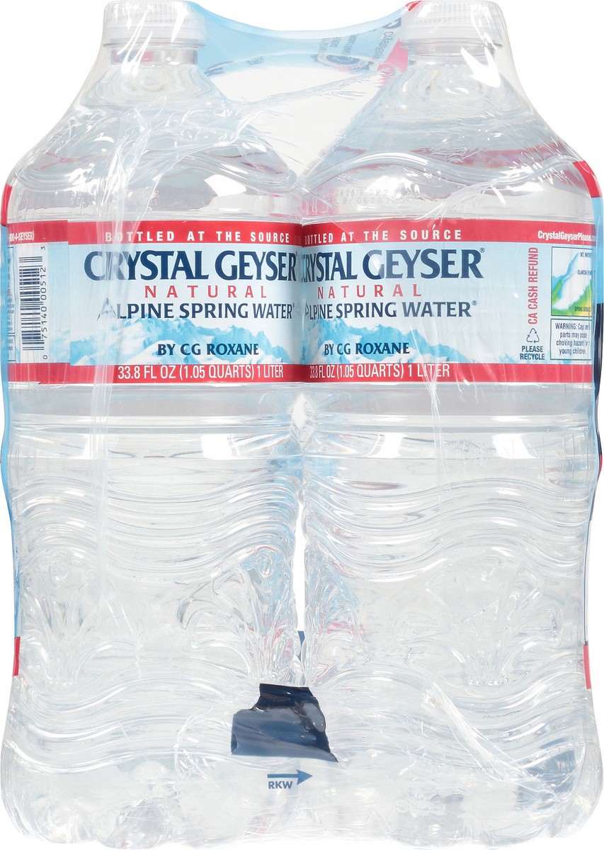 slide 7 of 9, Crystal Geyser Spring Water Natural Alpine - 6 ct; 1 liter, 6 ct; 1 liter