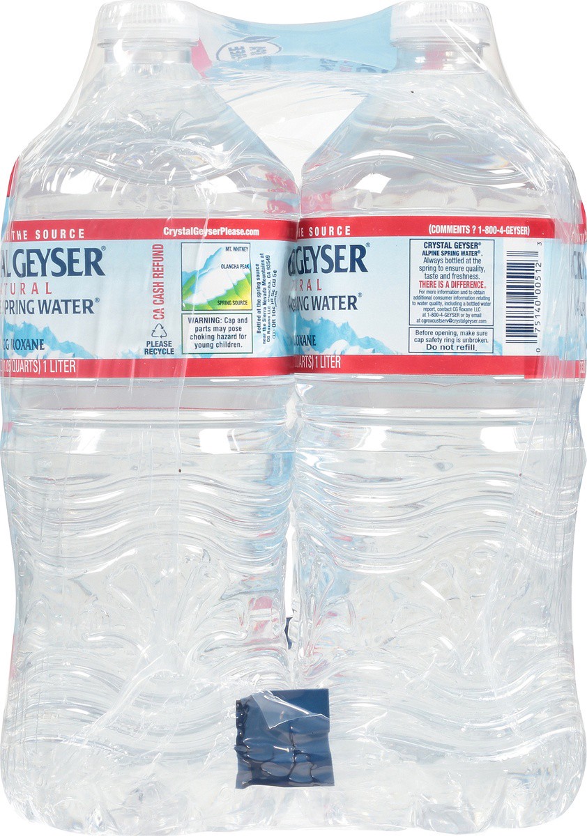 slide 8 of 9, Crystal Geyser Spring Water Natural Alpine - 6 ct; 1 liter, 6 ct; 1 liter