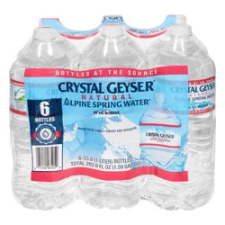 Crystal Geyser Natural Alpine Spring Water - 6 ct; 1 liter