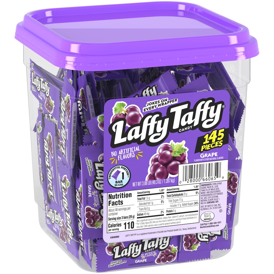 slide 2 of 8, Laffy Taffy Grape Jar, 145 ct