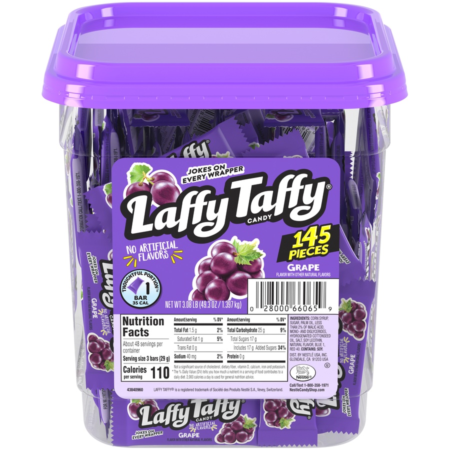 slide 1 of 8, Laffy Taffy Grape Jar, 145 ct
