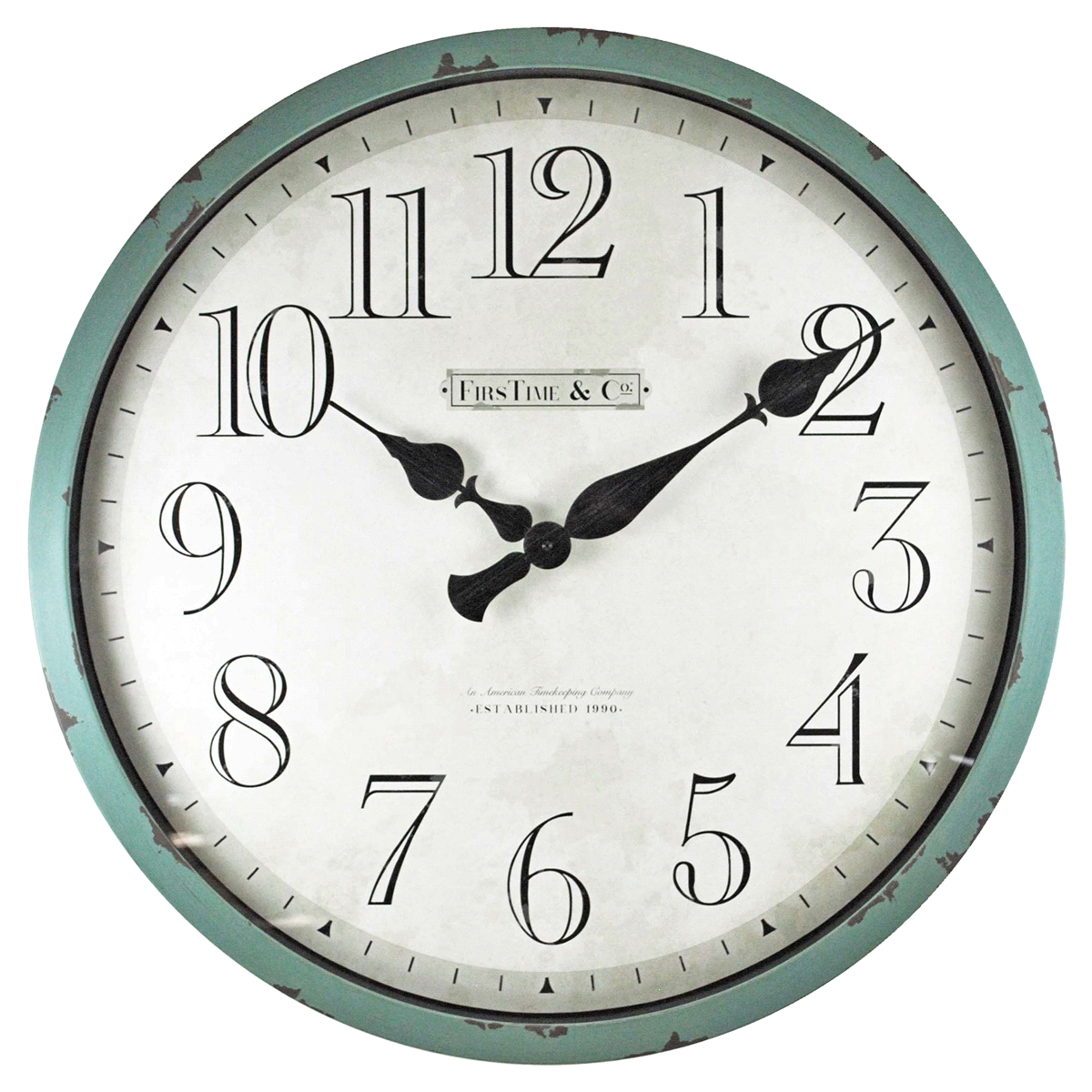 slide 1 of 1, FirsTime & Co. Bellamy Round Wall Clock - Teal, 24 in