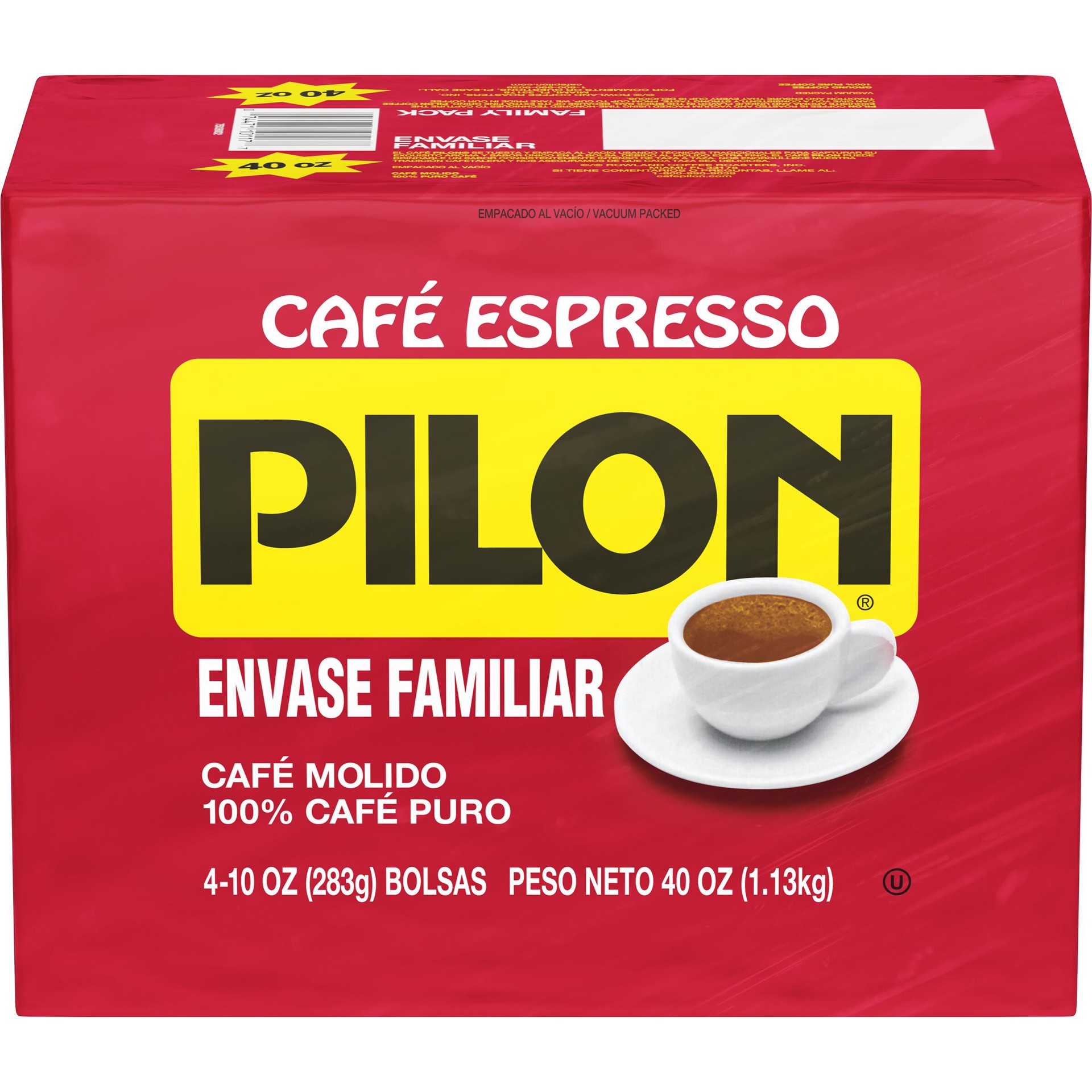 slide 2 of 2, Pilon Espresso, 100% Arabica Coffee, 10-Ounce Bricks (Pack of 4), 4 ct; 10 oz