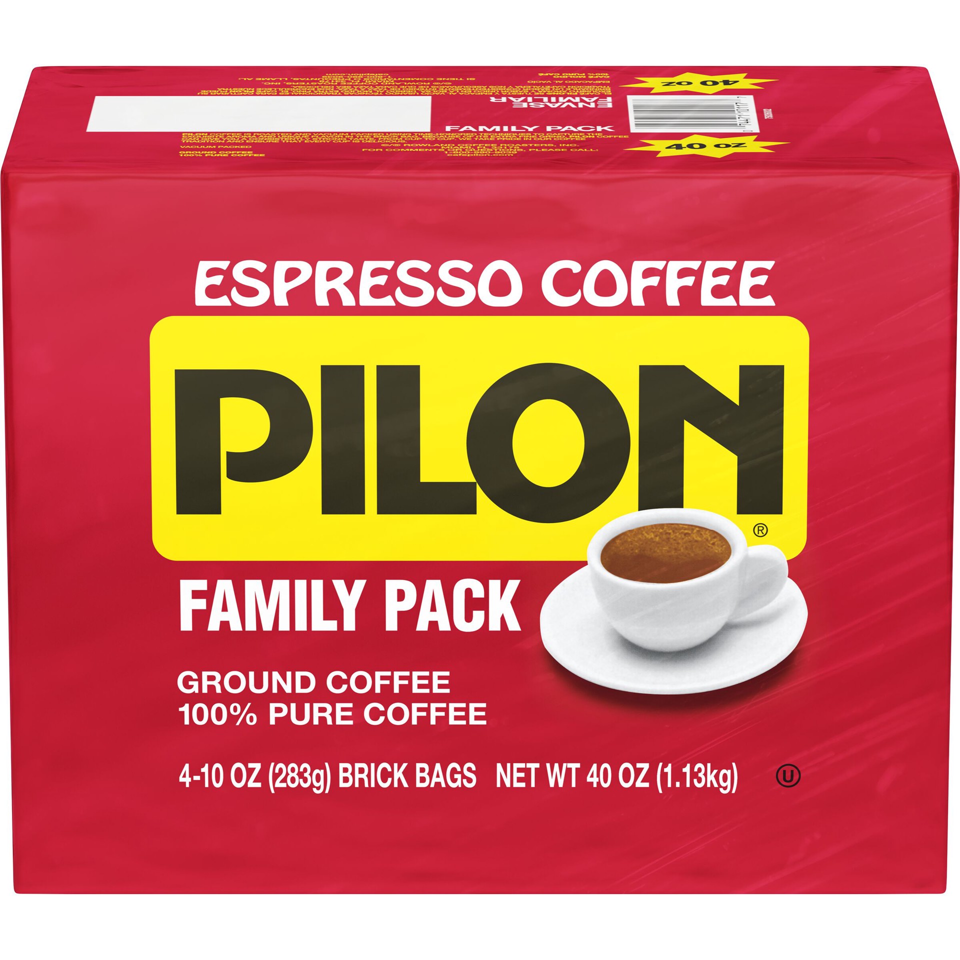 slide 1 of 2, Pilon Espresso, 100% Arabica Coffee, 10-Ounce Bricks (Pack of 4), 4 ct; 10 oz