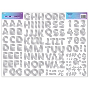 slide 1 of 1, Royal Brites Silver Holographic Foil Project Letters & Numbers Stickers, 2 In, 115 Ct, 115 ct