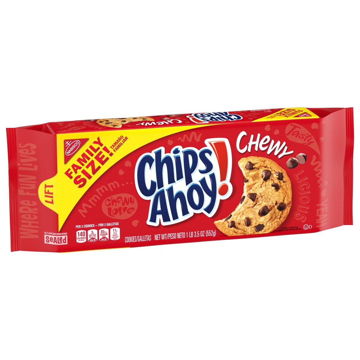slide 2 of 9, CHIPS AHOY! Chewy Chocolate Chip Cookies, Family Size, 19.5 oz, 19.5 oz