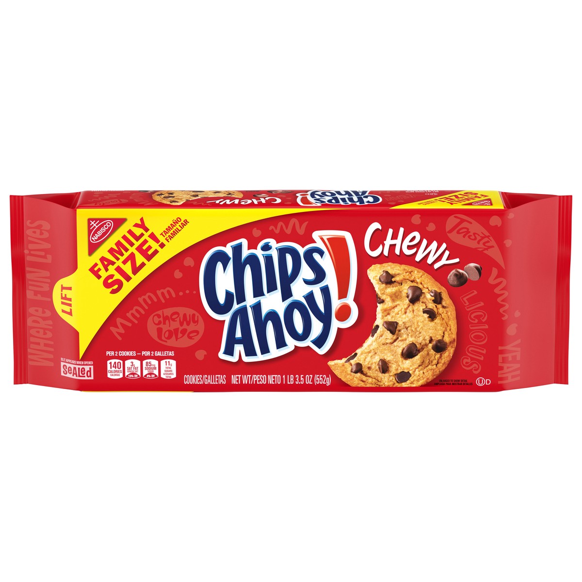 slide 1 of 9, CHIPS AHOY! Chewy Chocolate Chip Cookies, Family Size, 19.5 oz, 19.5 oz