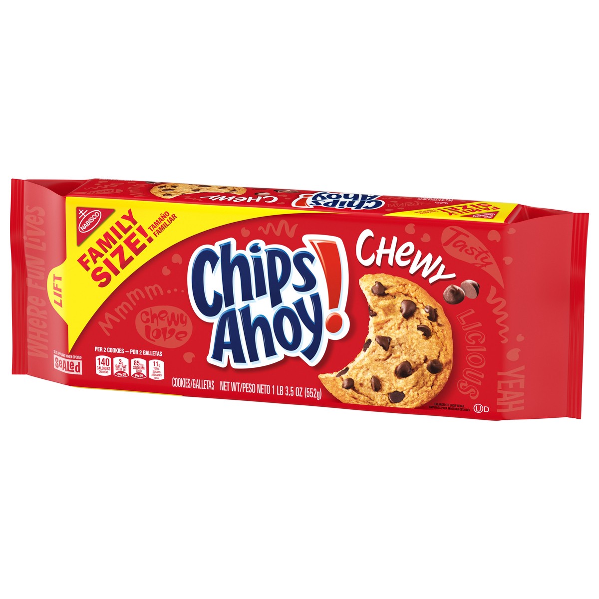 slide 3 of 9, CHIPS AHOY! Chewy Chocolate Chip Cookies, Family Size, 19.5 oz, 19.5 oz