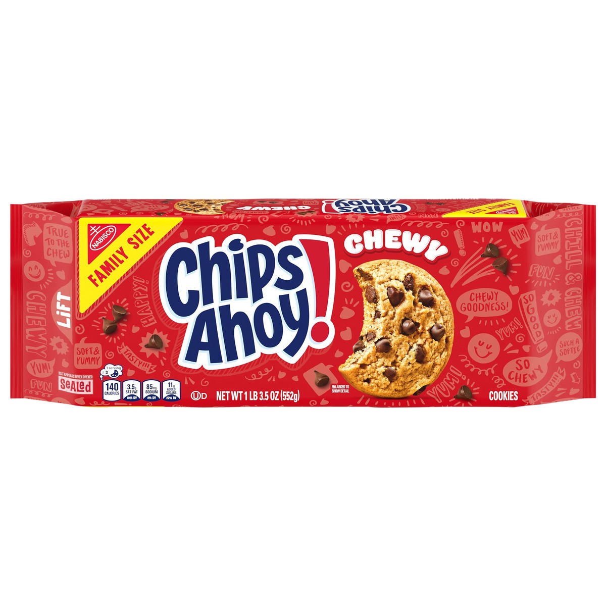slide 1 of 9, CHIPS AHOY! Chewy Chocolate Chip Cookies, Family Size, 19.5 oz, 19.5 oz