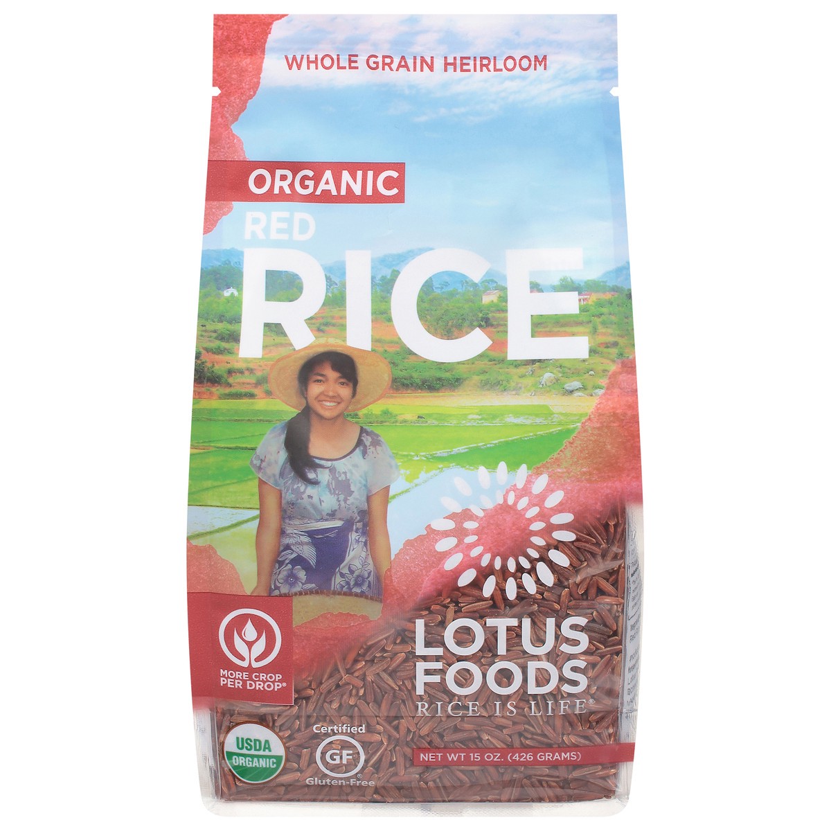 slide 1 of 9, Lotus Foods Rice Heirloom Red Bhutan Bag - 15 Oz, 15 oz