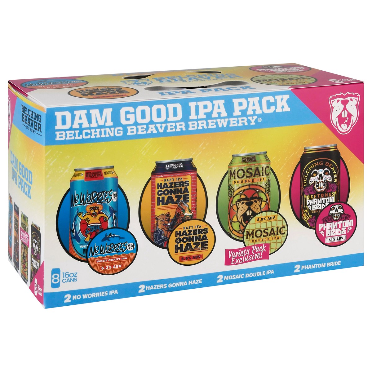 slide 9 of 9, Belching Beaver Brewery Dam Good Ipa Pack, 8 ct; 16 oz