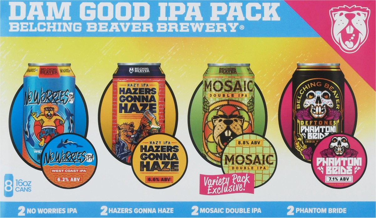 slide 6 of 9, Belching Beaver Brewery Dam Good Ipa Pack, 8 ct; 16 oz