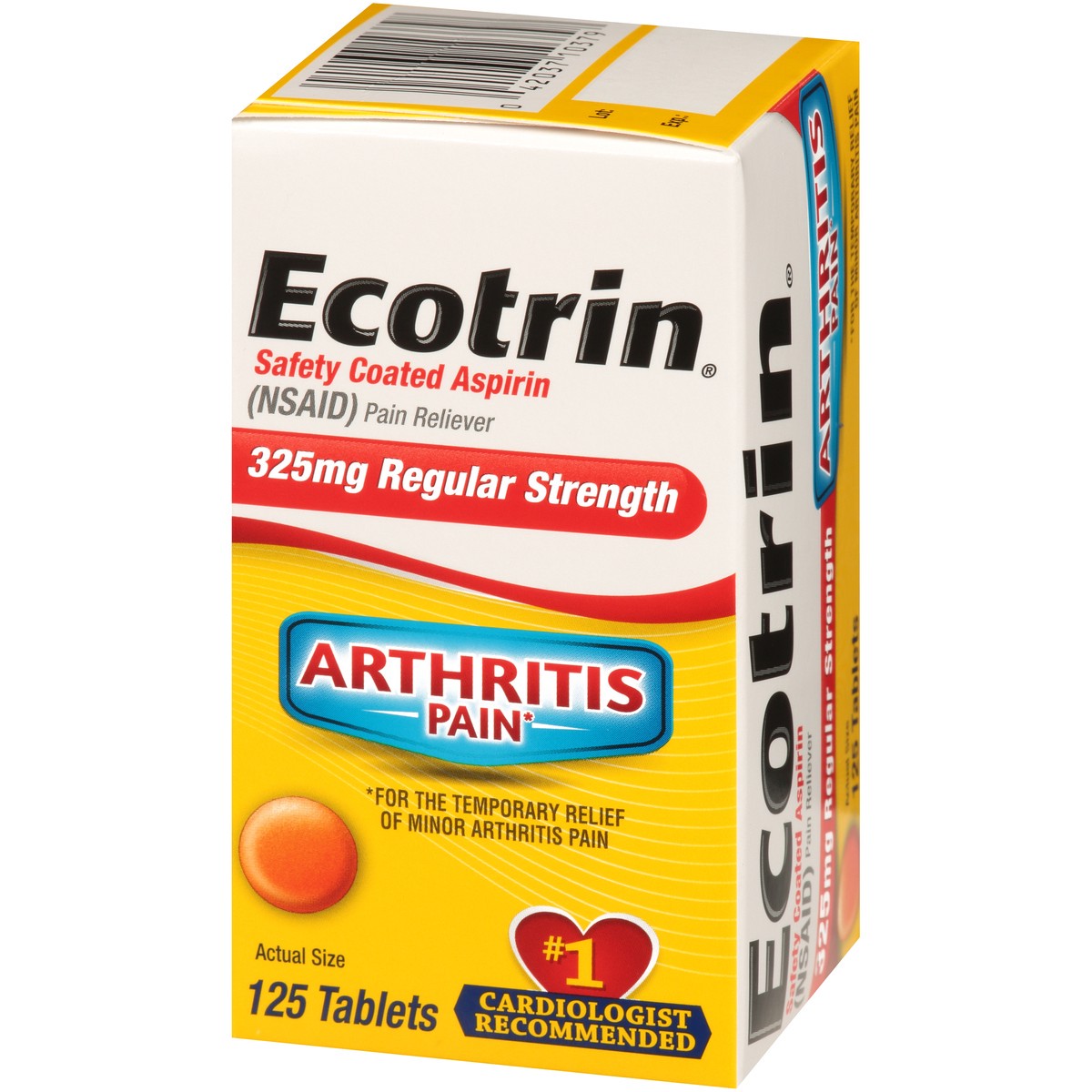 slide 10 of 10, Ecotrin Regular Strength Arthritis Pain Safety Coated Aspirin Tablets, 125 Ct, 125 ct; 325 mg