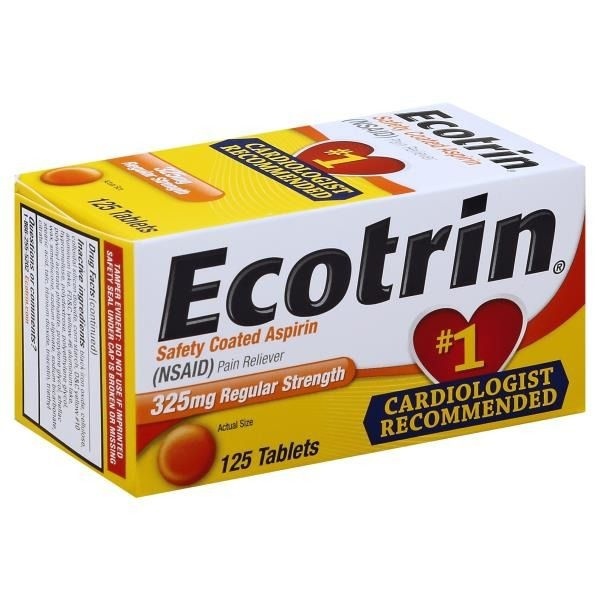 slide 1 of 2, Ecotrin Safety Coated Aspirin, Regular Strength, 125 ct; 325 mg