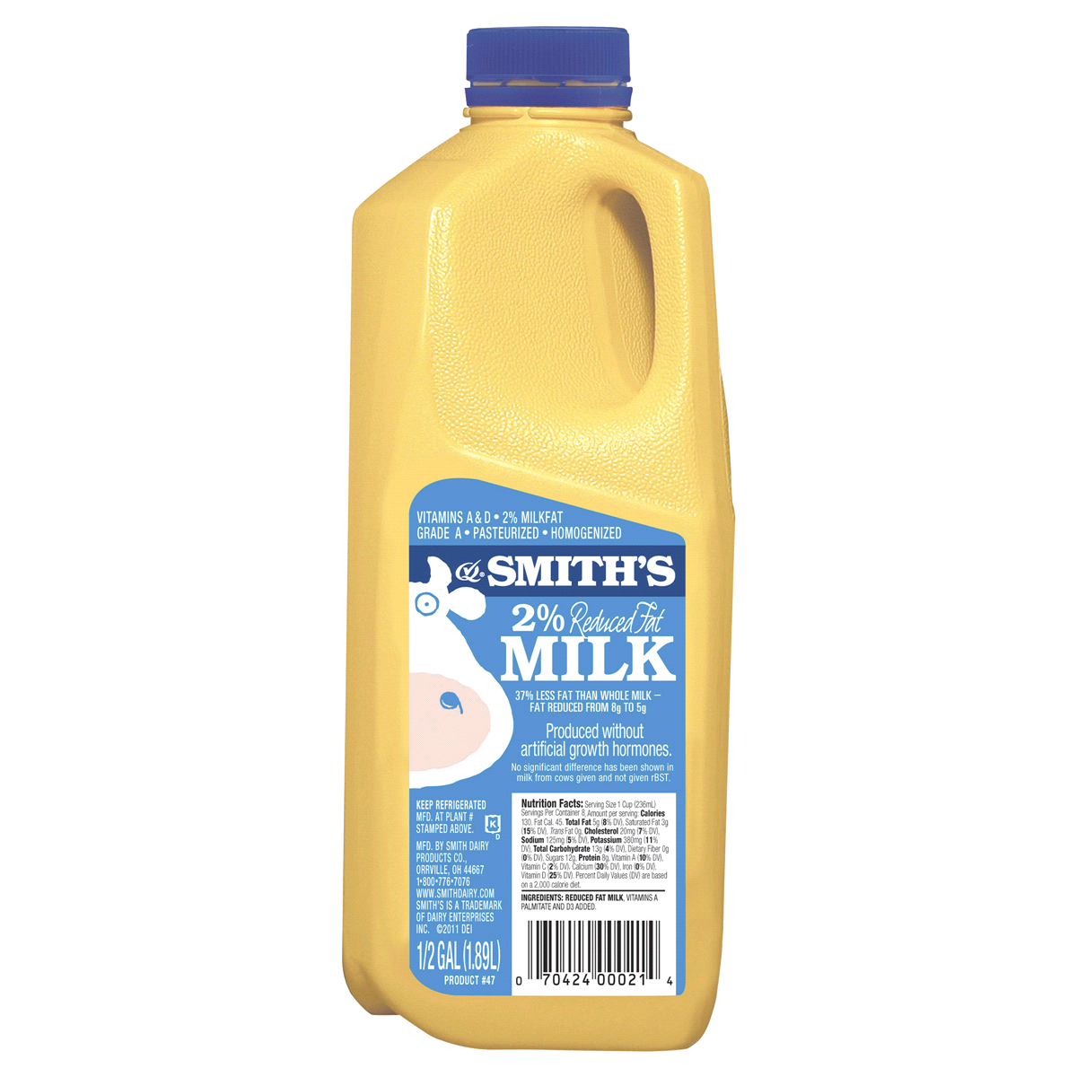 slide 1 of 1, Smith's 2% Milk, 1/2 gal
