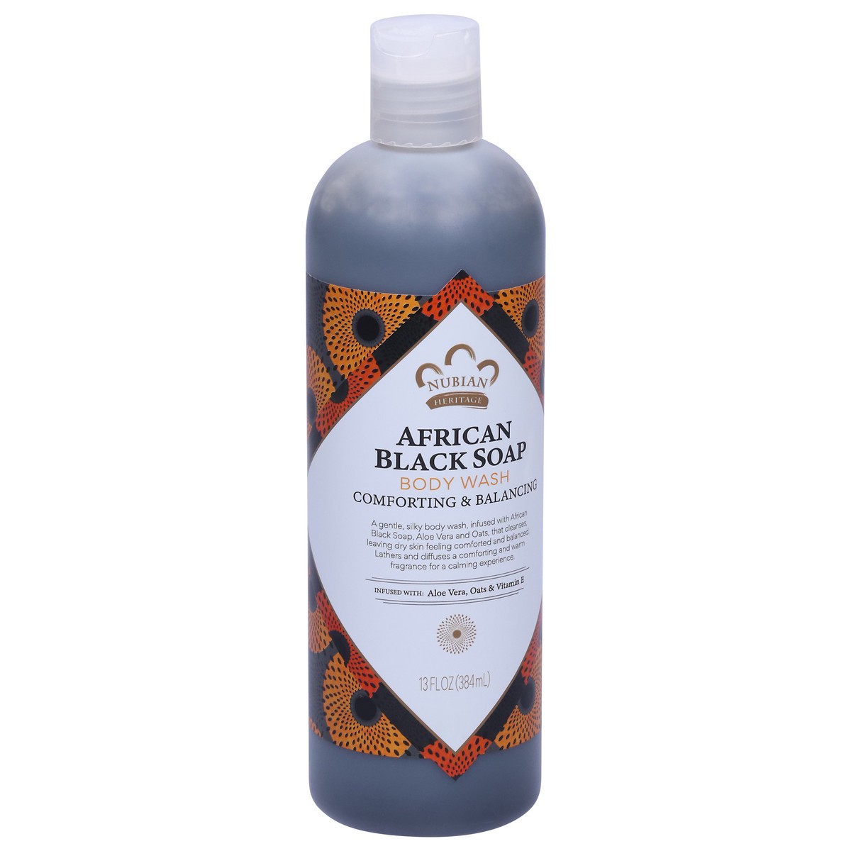 slide 3 of 9, Nubian Heritage African Black Soap Body Wash, 13 fl oz