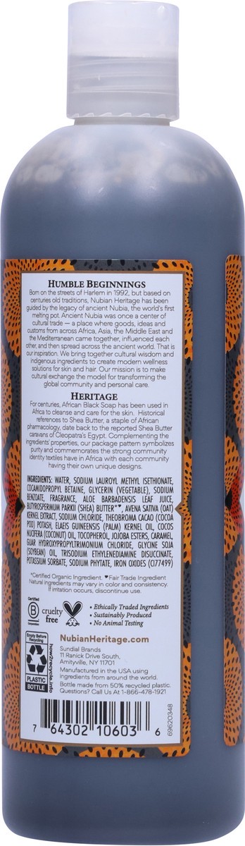 slide 4 of 9, Nubian Heritage African Black Soap Body Wash, 13 fl oz