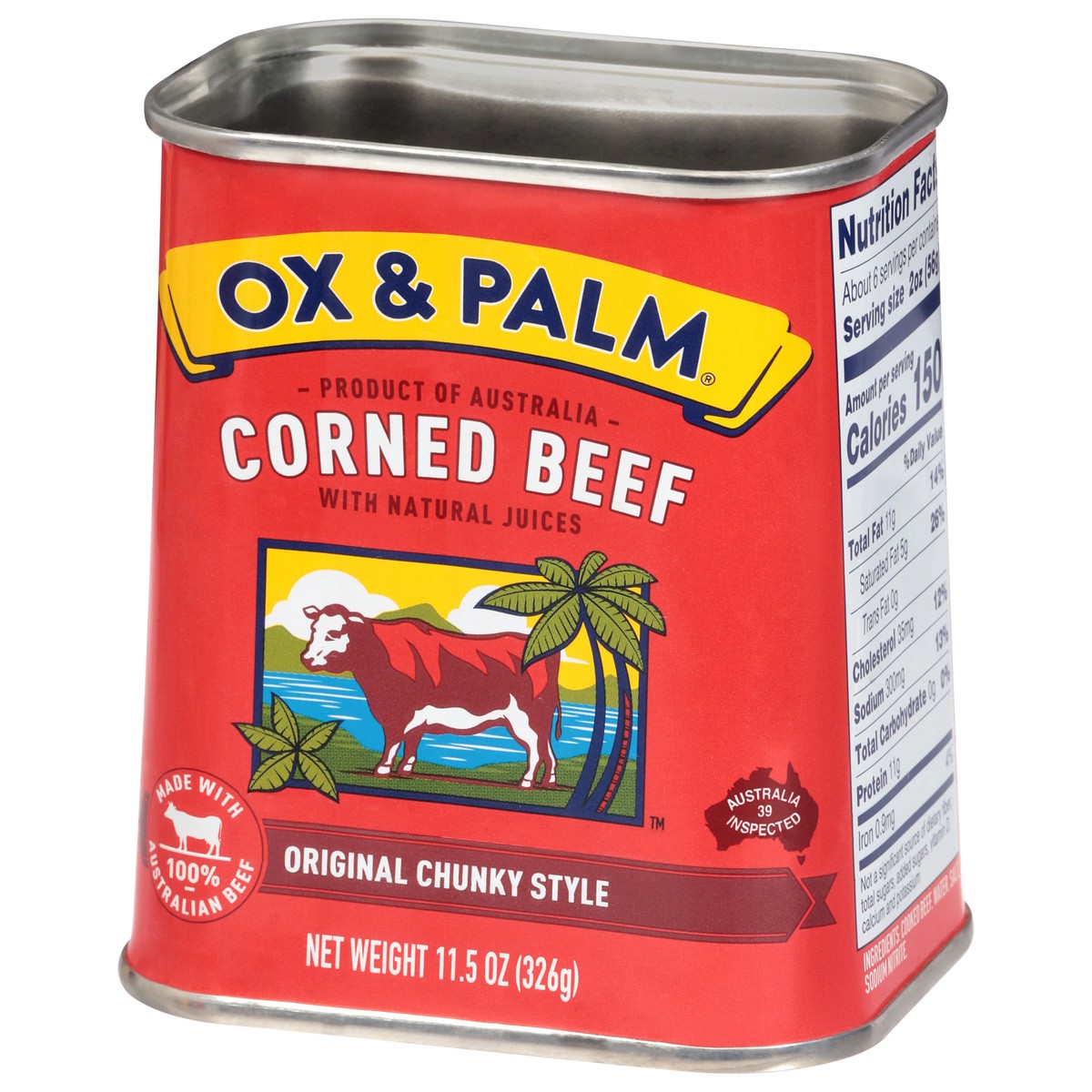slide 3 of 4, Ox & Palm Original Chunky Style Corned Beef With Natural Juices 11.5 oz, 11.5 oz