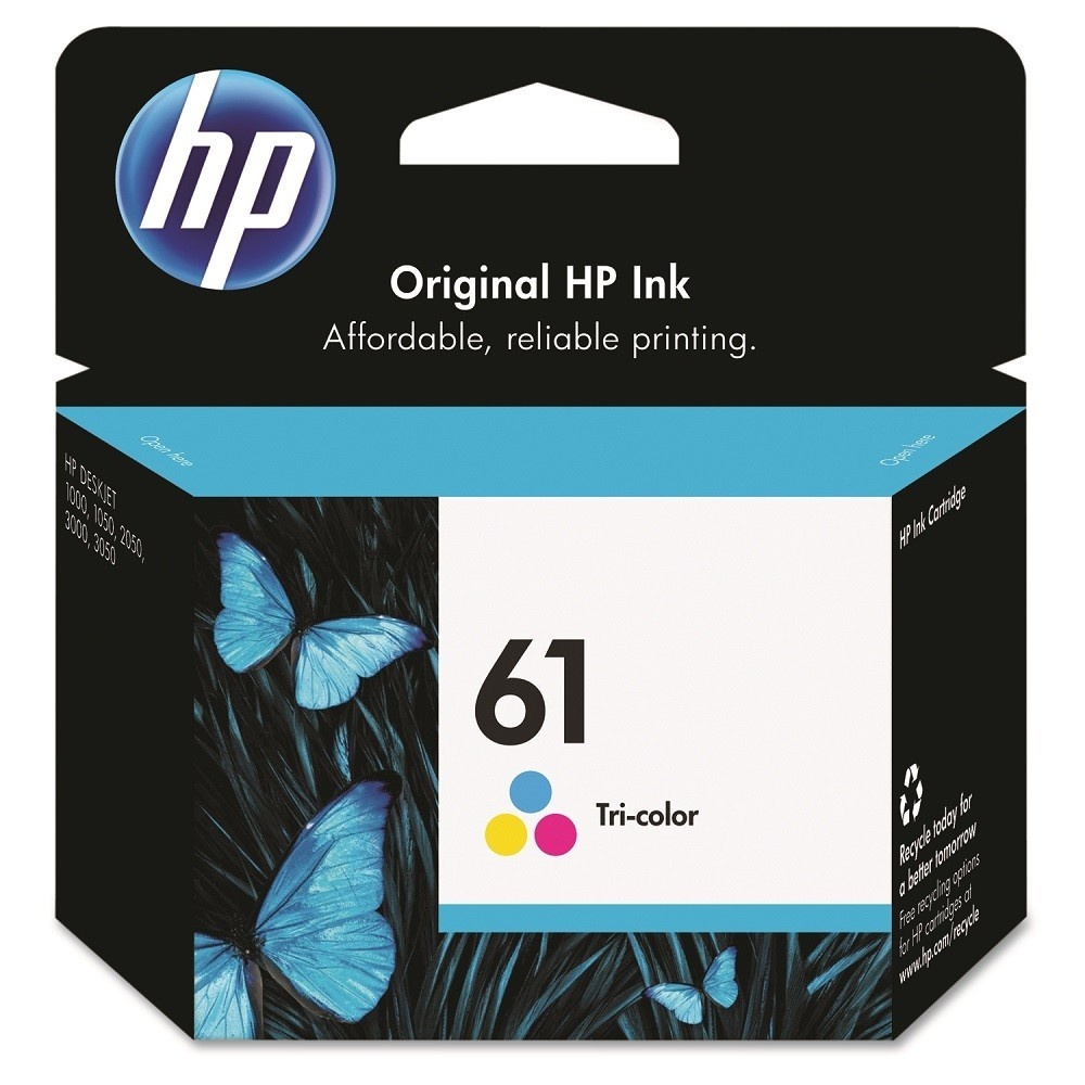 slide 1 of 1, HP Ink Cartridge, Tri-Color 61, 1 ct