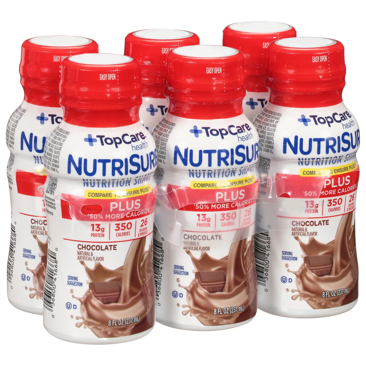 slide 9 of 15, TopCare Health NutriSure Plus Chocolate Nutrition Shake 6 ea, 8 fl oz